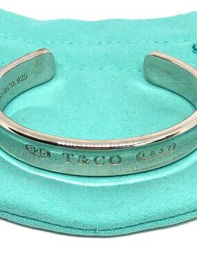 Tiffany & Co 925 Sterling Silver 1837 Concave Wide Cuff Bracelet 1997